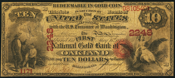 1875 $10 National Gold Note Value - How much is 1875 $10 Bill Worth ...