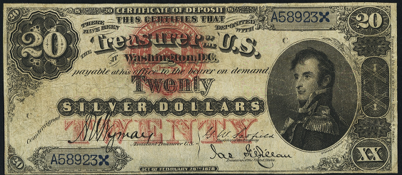 1878 $20 Silver Certificate Value How much is 1878 $20 Bill Worth