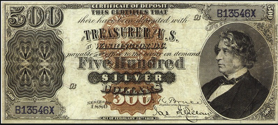 1880 $500 Silver Certificate Value - How much is 1880 $500 Bill Worth ...