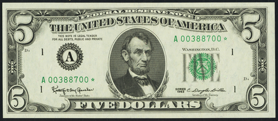 1963-5-federal-reserve-note-value-how-much-is-1963-5-bill-worth