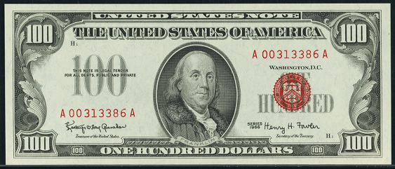 1966 $100 Legal Tender Value - How much is 1966 $100 Bill Worth ...